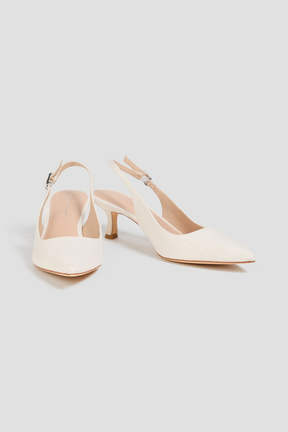  Stuart Weitzman - Isla Canvas Slingback Pumps - White - Us 6 