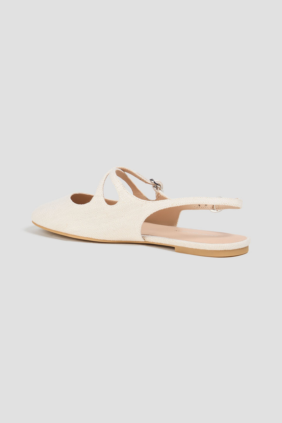  Stuart Weitzman - Clover Canvas Slingback Flats - White - Us 7 