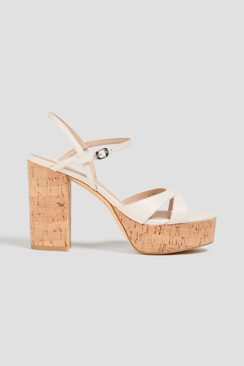 Stuart Weitzman Maia Leather Platform Sandals In White