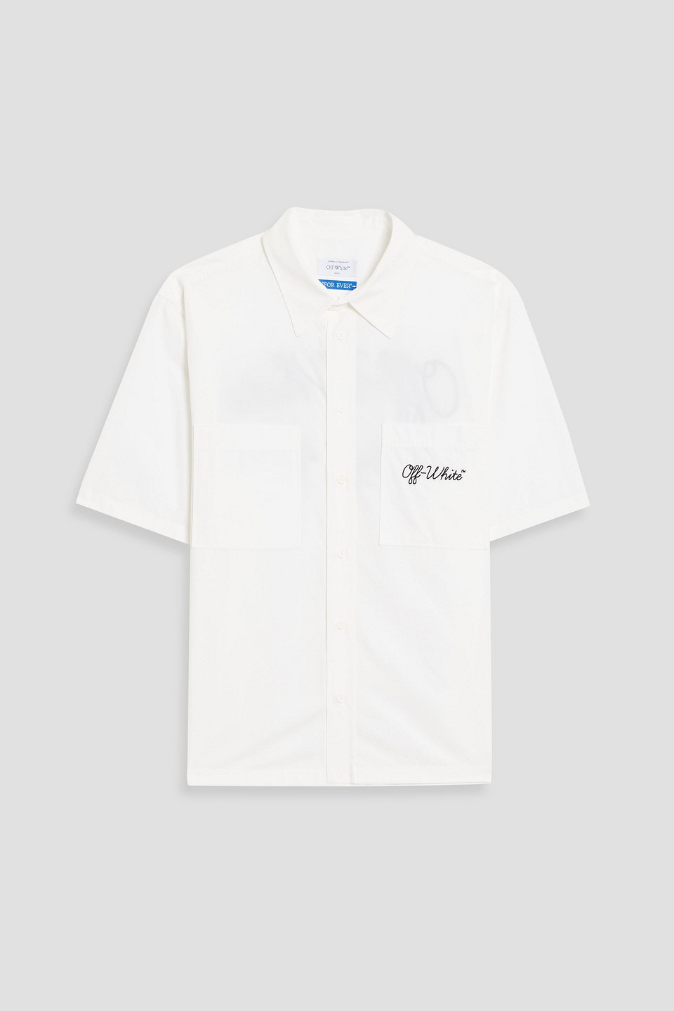 off-white - embroidered cotton-poplin shirt - white - it 50