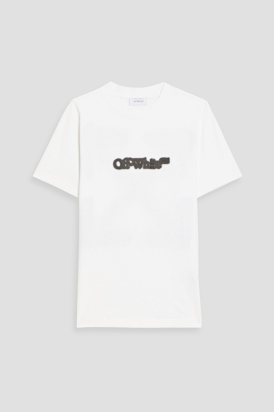 off-white - printed cotton-jersey t-shirt - white - s