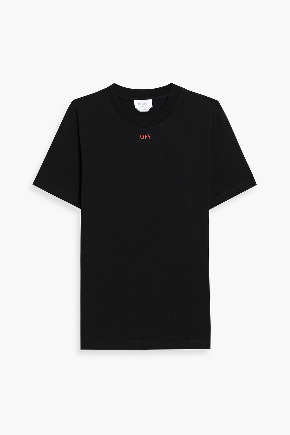 off-white - printed cotton-jersey t-shirt - black - m