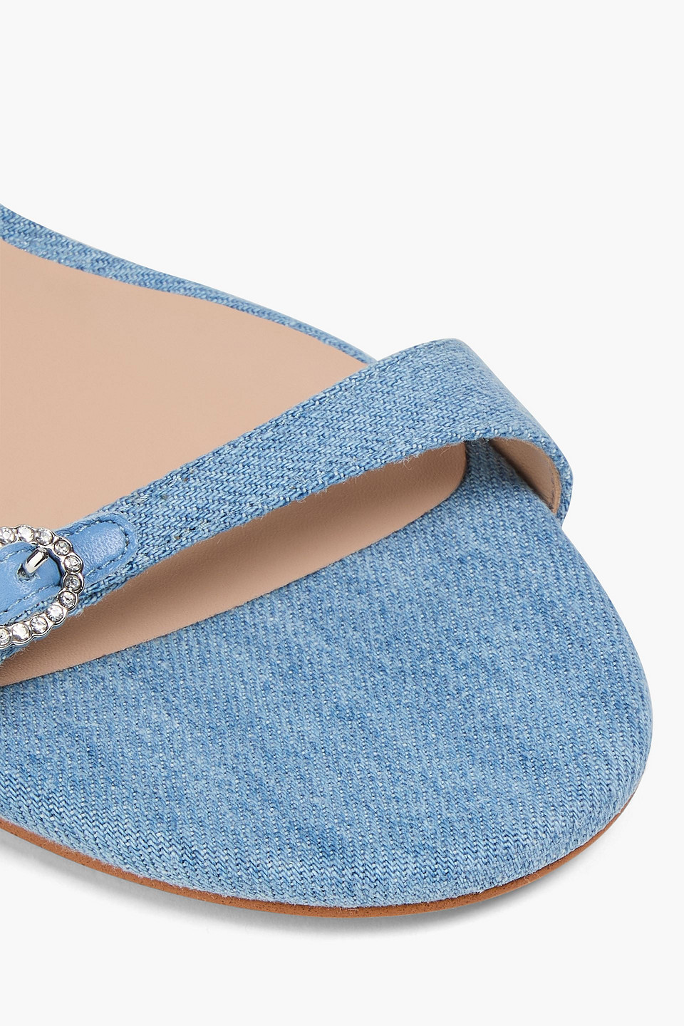 Stuart Weitzman Ginger Denim Mules In Blue