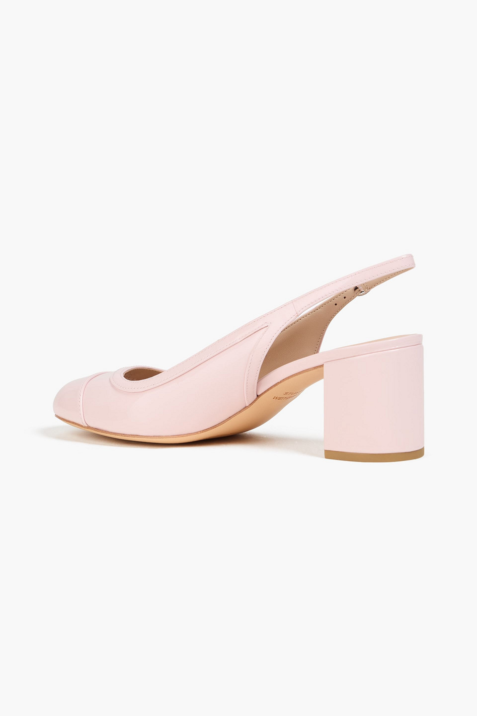 Stuart Weitzman Celina Patent-leather Slingback Pumps In Pink