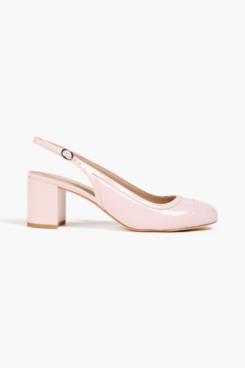 Stuart Weitzman Celina Patent-leather Slingback Pumps In Pink