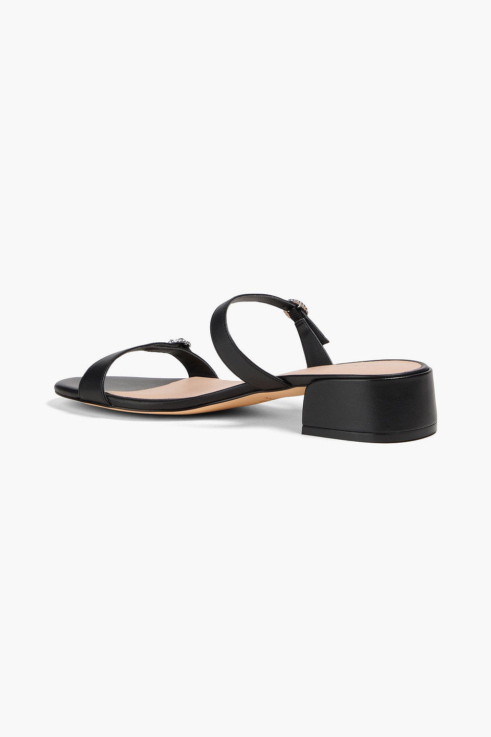 Stuart Weitzman Ginger Leather Mules In Black