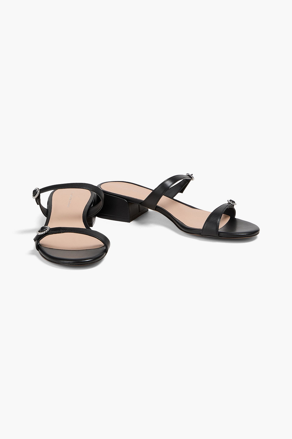 Stuart Weitzman Ginger Leather Mules In Black