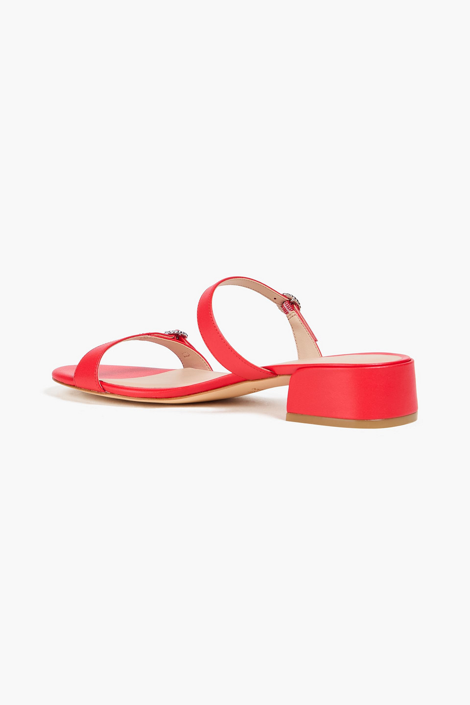 Stuart Weitzman Ginger Leather Mules In Red