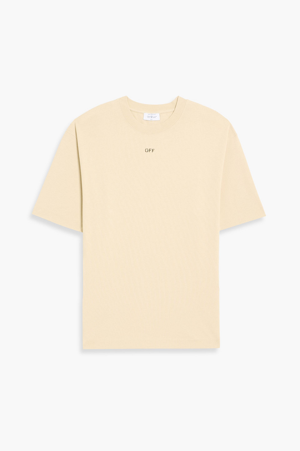 off-white - printed cotton-jersey t-shirt - neutral - xs