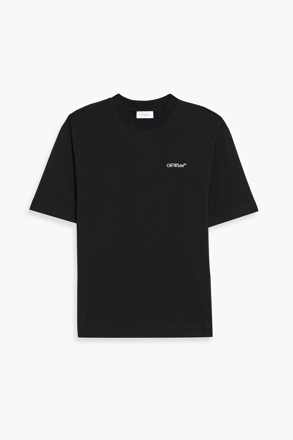 off-white - printed cotton-jersey t-shirt - black - m