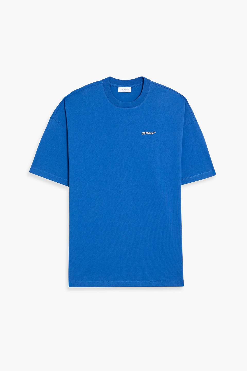 off-white - printed cotton-jersey t-shirt - blue - xs