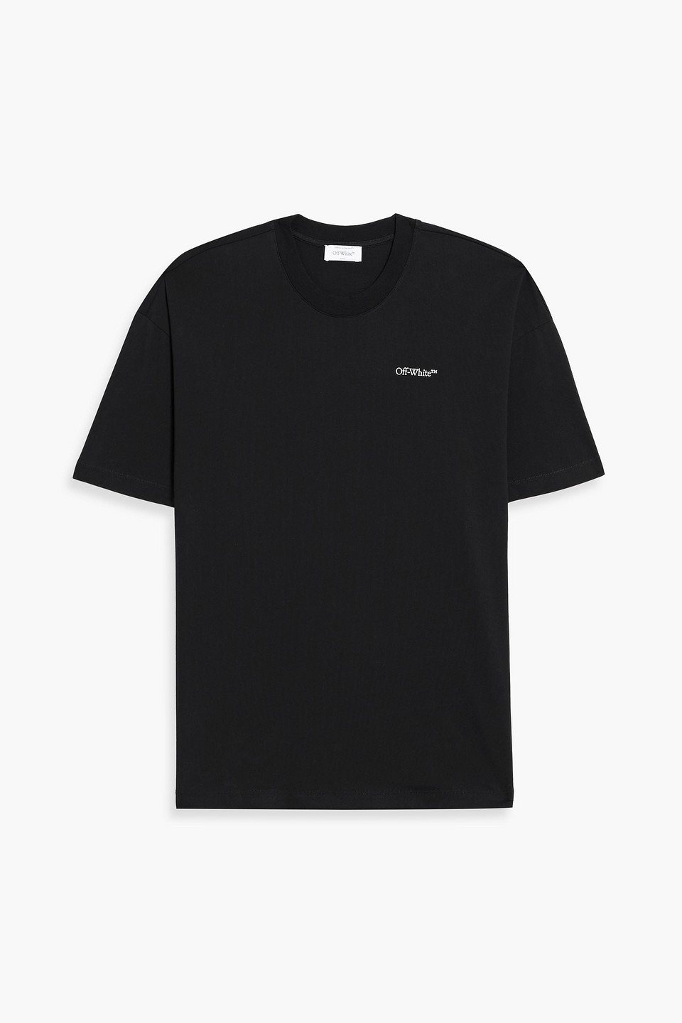 off-white - printed cotton-jersey t-shirt - black - xs