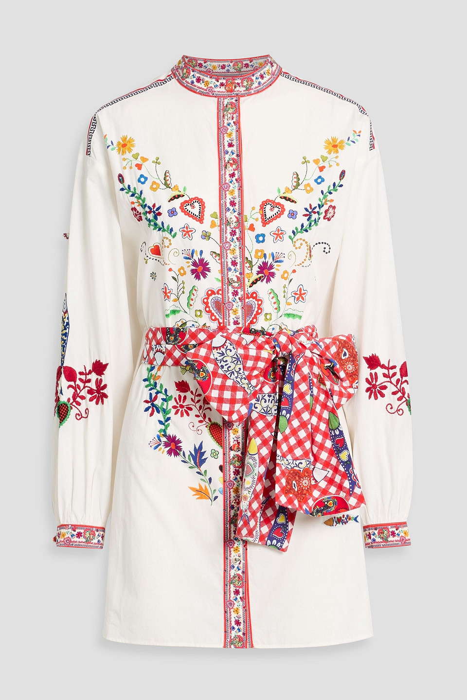 camilla - crystal-embellished printed cotton-poplin shirt - white - xs/s