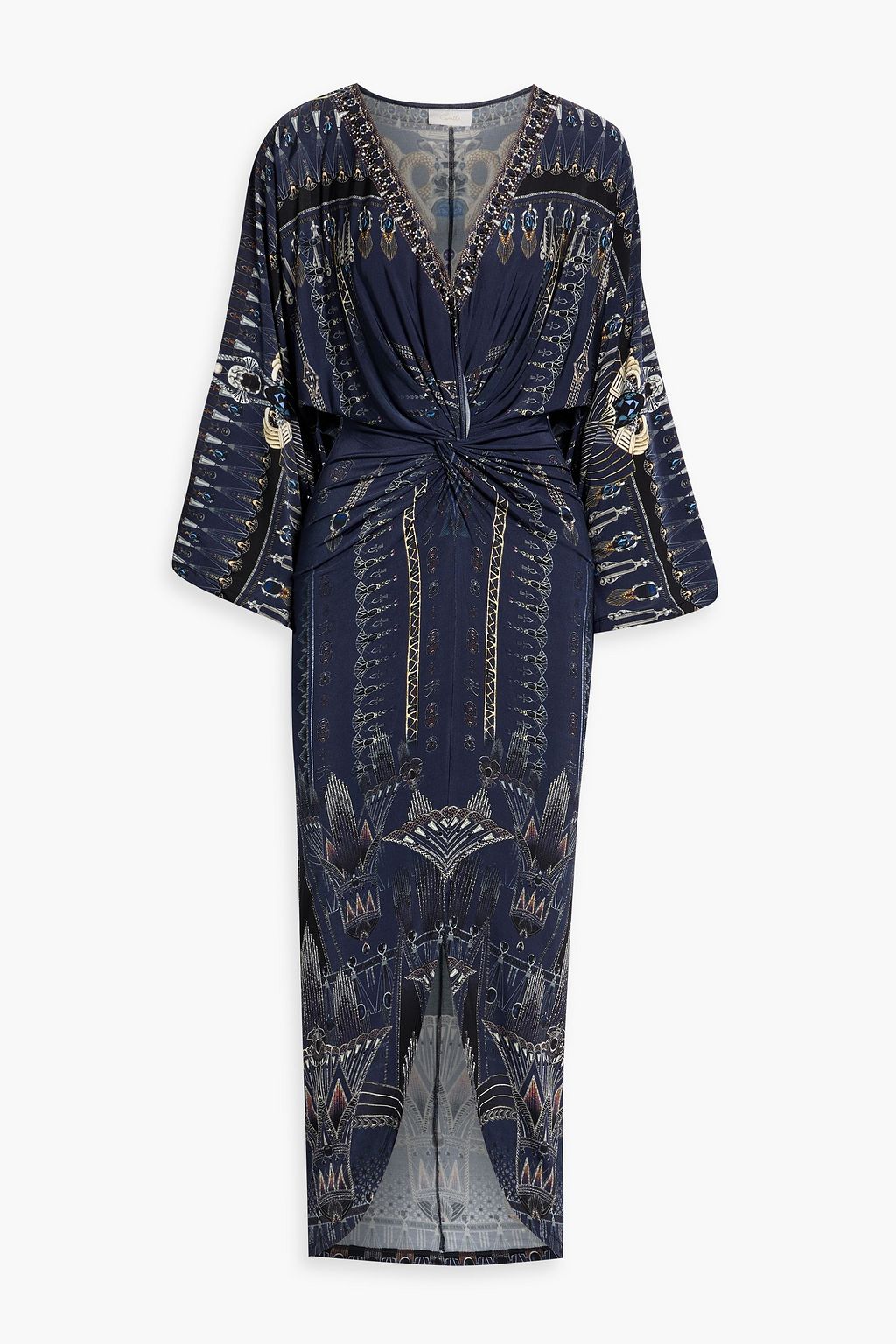 jersey knit fit and flare dress Evie Ribbed-Knit Jersey Dress Navy / Regular / 1X