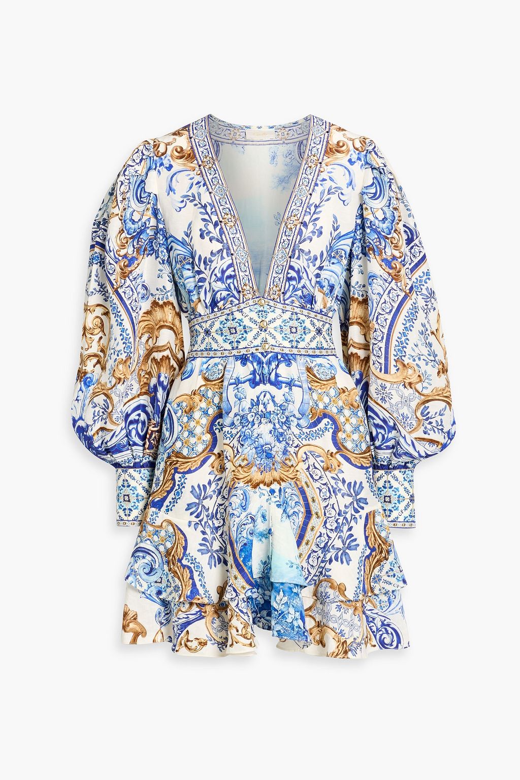 camilla silk mini dress Camilla Women's Silk Off The Shoulder Mini Dress - Multi - Size L