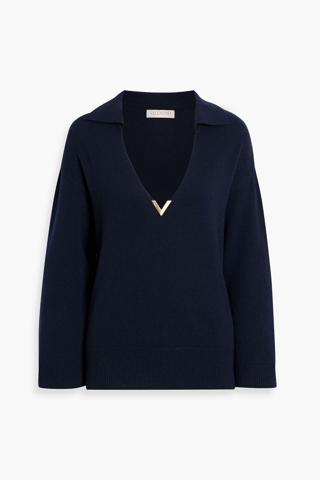 VALENTINO GARAVANI Embellished cashmere polo sweater | THE OUTNET