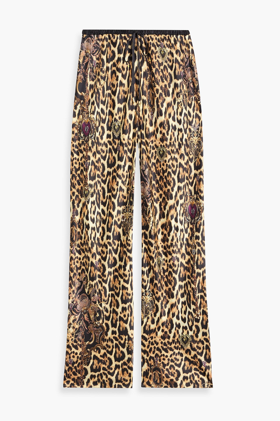 Camilla Leopard-print Silk-satin Straight-leg Pants In Animal Print