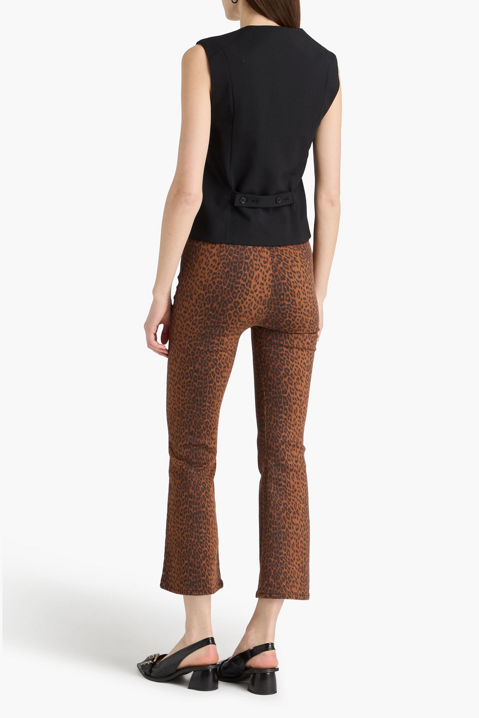  Frame - Jetset Cropped Leopard-print High-rise Bootcut Jeans - Brown - 0 