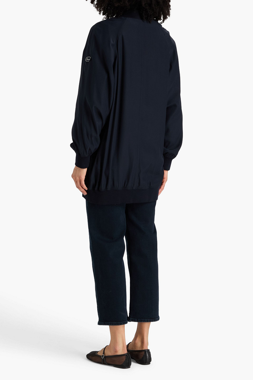  Frame - Silk-satin Bomber Jacket - Blue - M 
