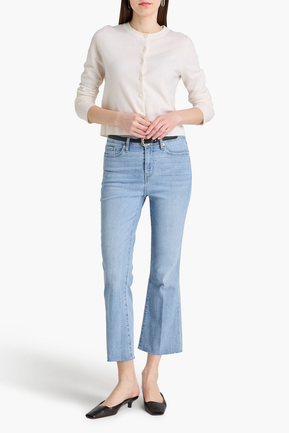  Frame - Le Crop Mini Boot High-rise Bootcut Jeans - Blue - 23 