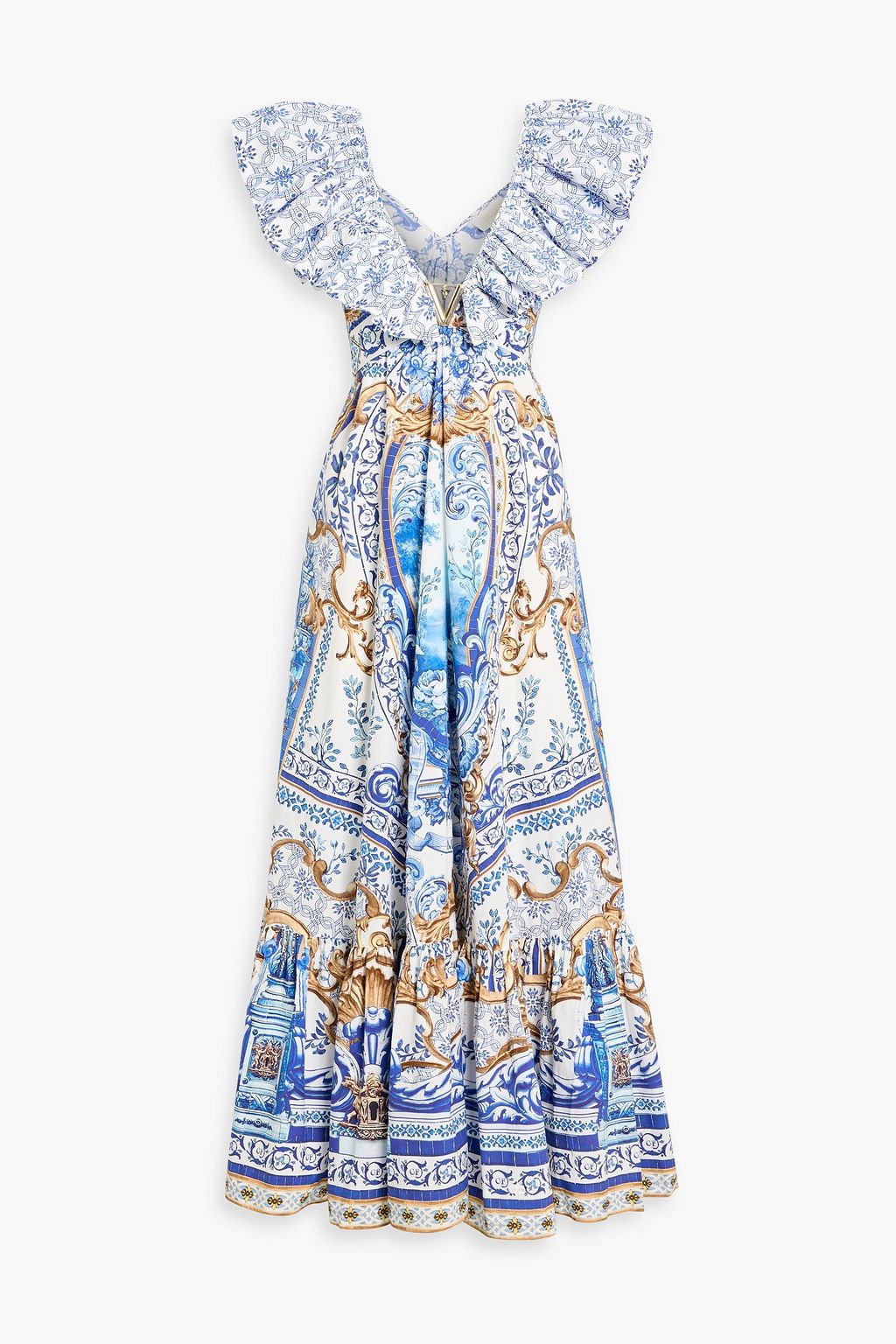 CAMILLA Crystal-embellished printed cotton-poplin maxi dress | THE OUTNET