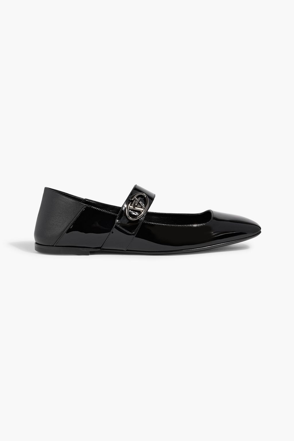 VALENTINO GARAVANI VLOGO Locker patent-leather Mary Jane flats