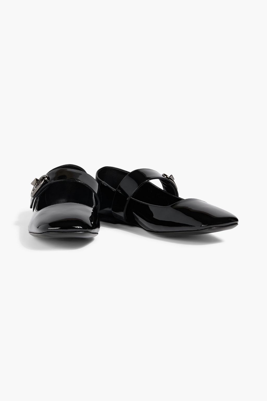 VALENTINO GARAVANI VLOGO Locker patent-leather Mary Jane flats