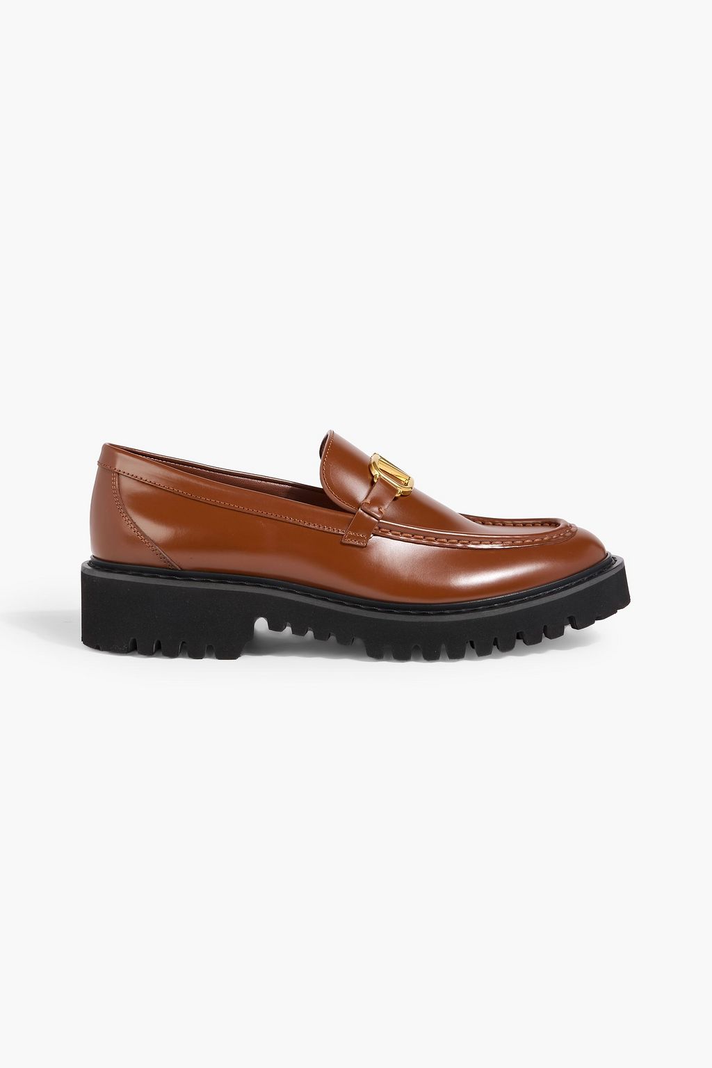 VALENTINO GARAVANI VLOGO Signature glossed-leather loafers | THE