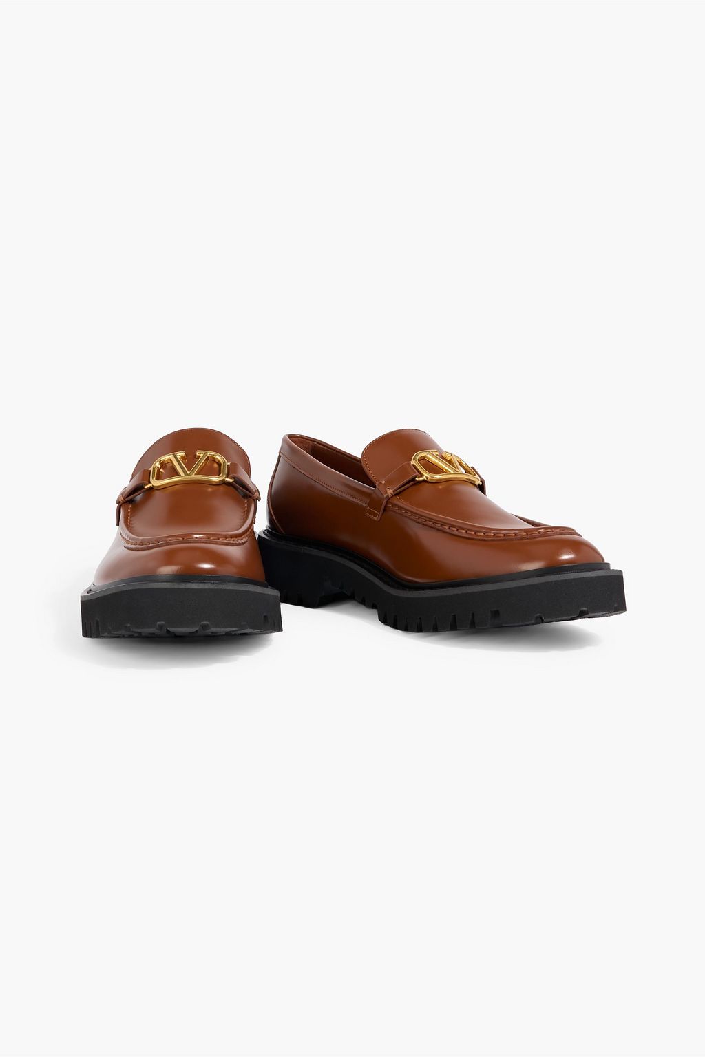 VALENTINO GARAVANI VLOGO Signature glossed-leather loafers | THE