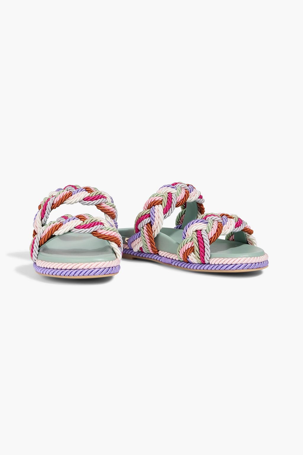 VALENTINO GARAVANI Rockstud Torchon braided cord sandals | THE OUTNET