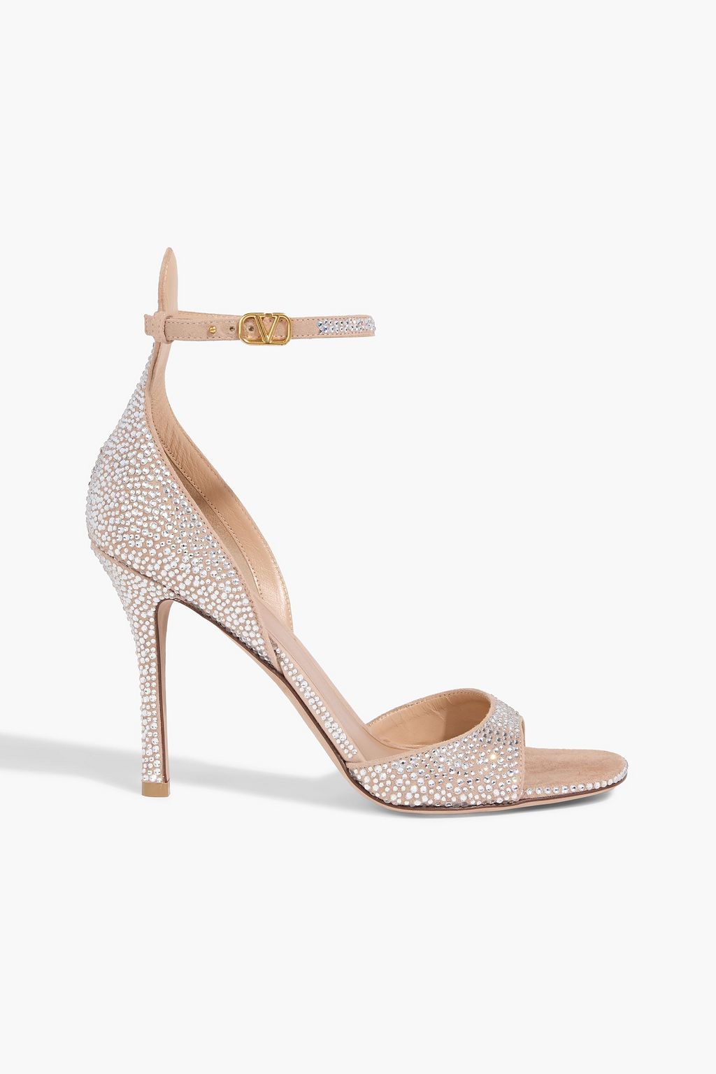 VALENTINO GARAVANI Crystal-embellished suede sandals | THE OUTNET