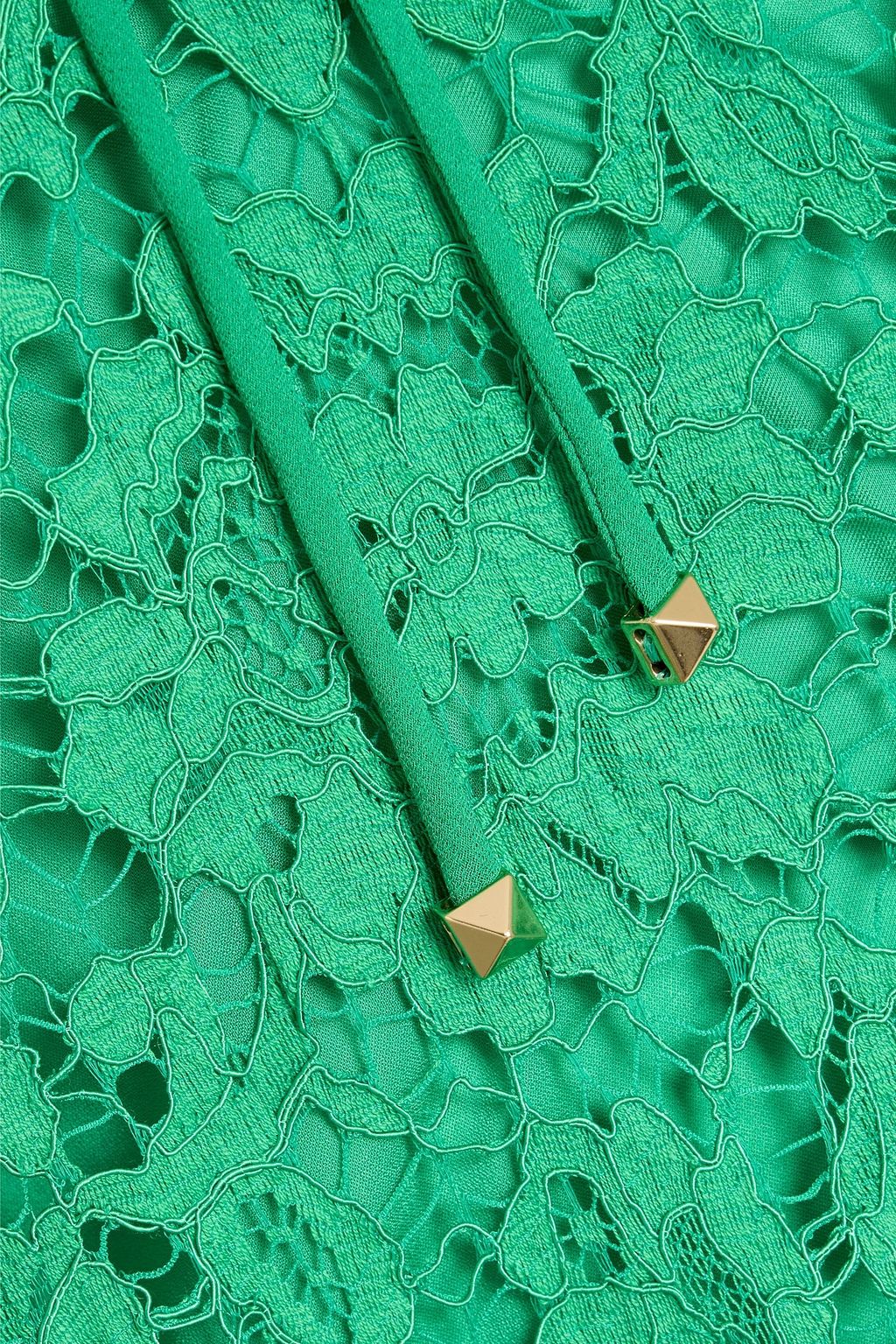 green emerald velvet dress Valentino Garavani Lace flounced mini dress – Luisa World