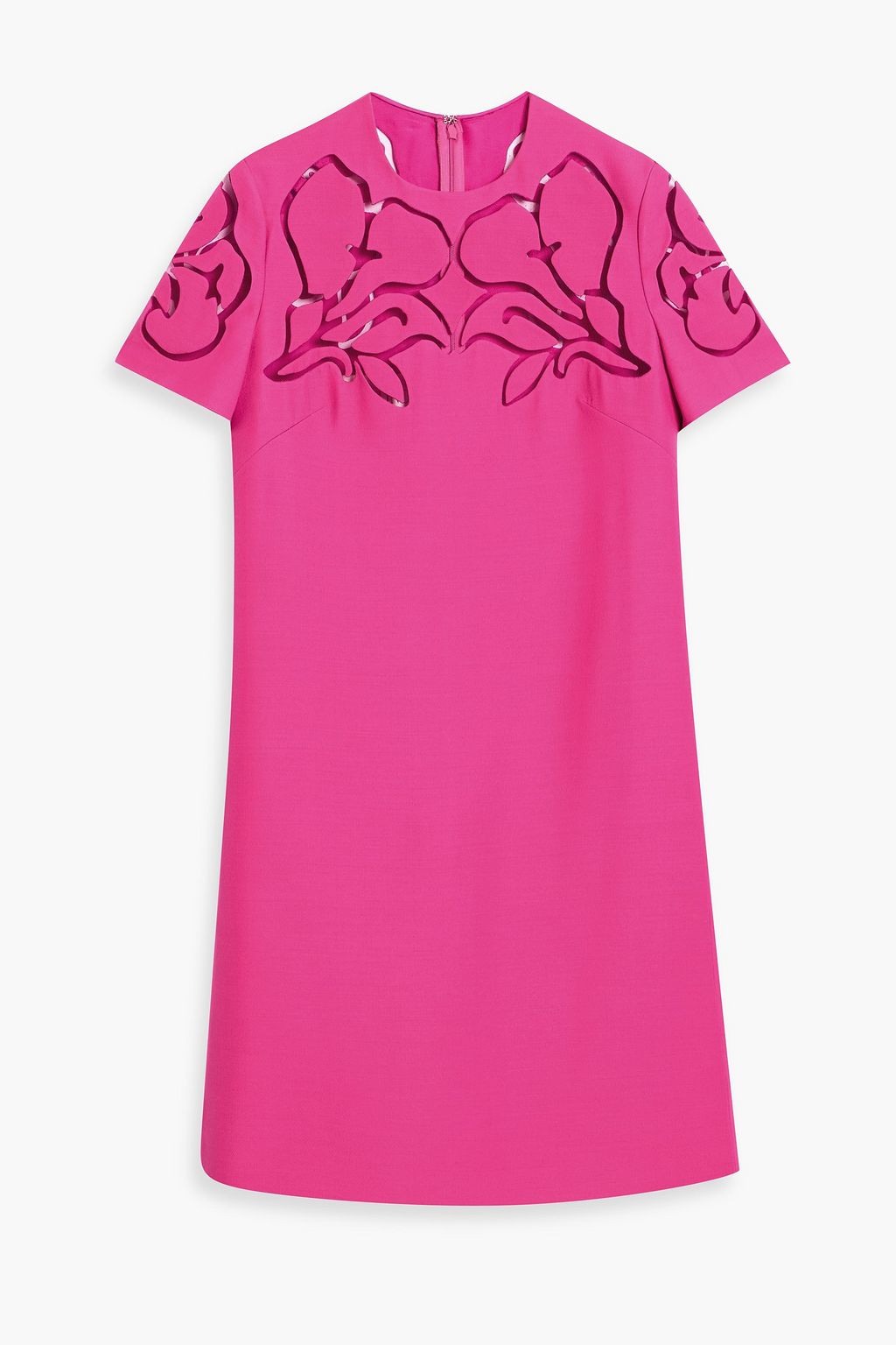VALENTINO GARAVANI Tulle-paneled laser-cut wool and silk-blend