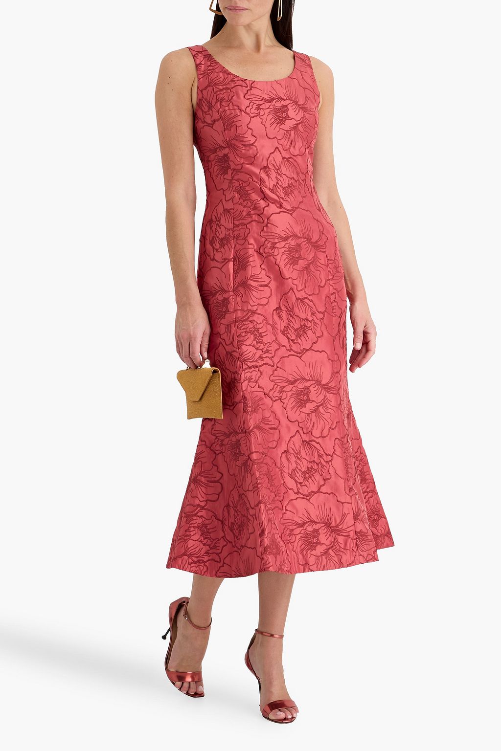 knee length dresses for ladies Daphne Linen Midi Dress Powder – VRG GRL main image 0