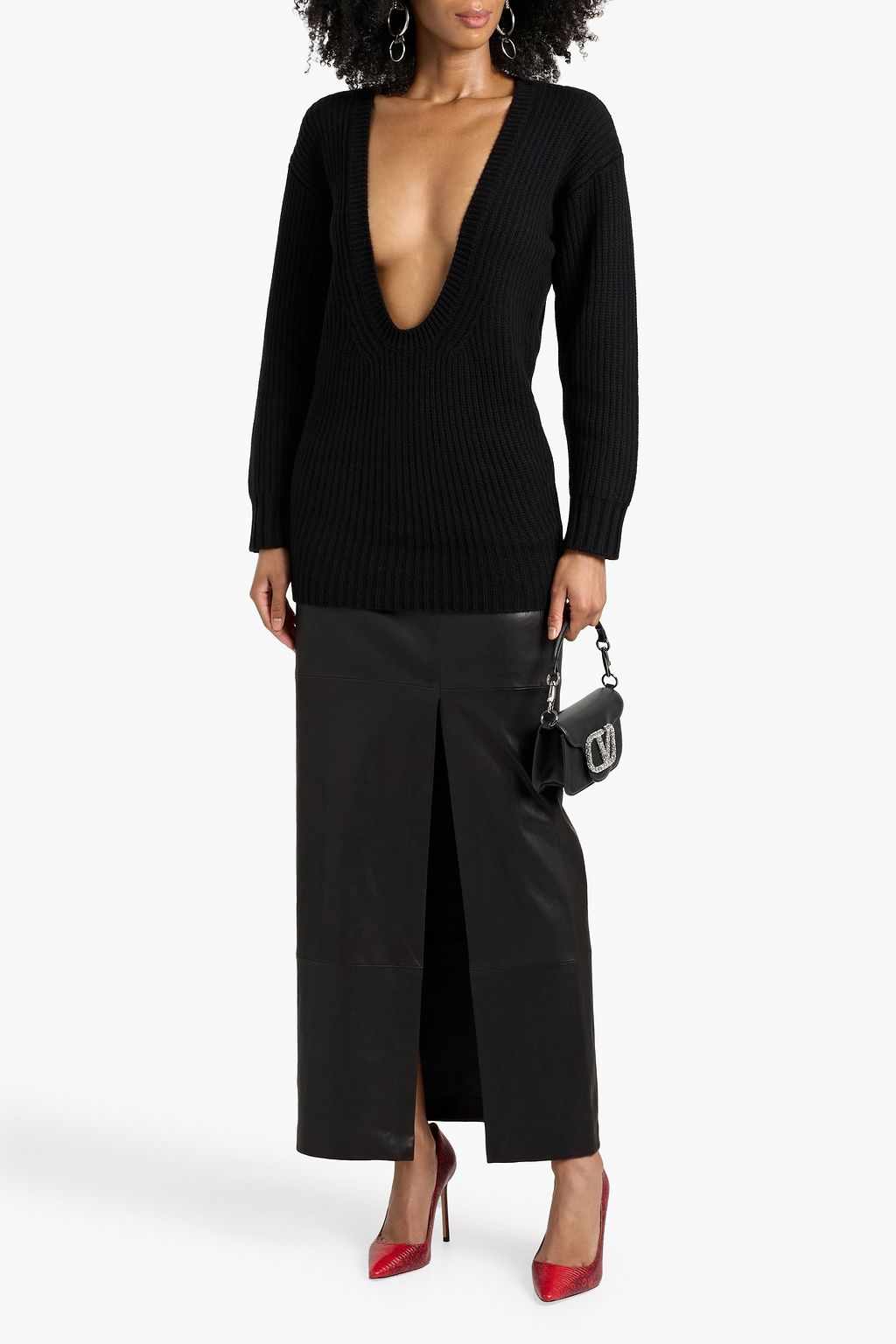 VALENTINO   最高級ライン　Vプレート　カシミヤ　セーター 中古・古着通販】VALENTINO (ヴァレンティノ) ロゴウールカシミヤ