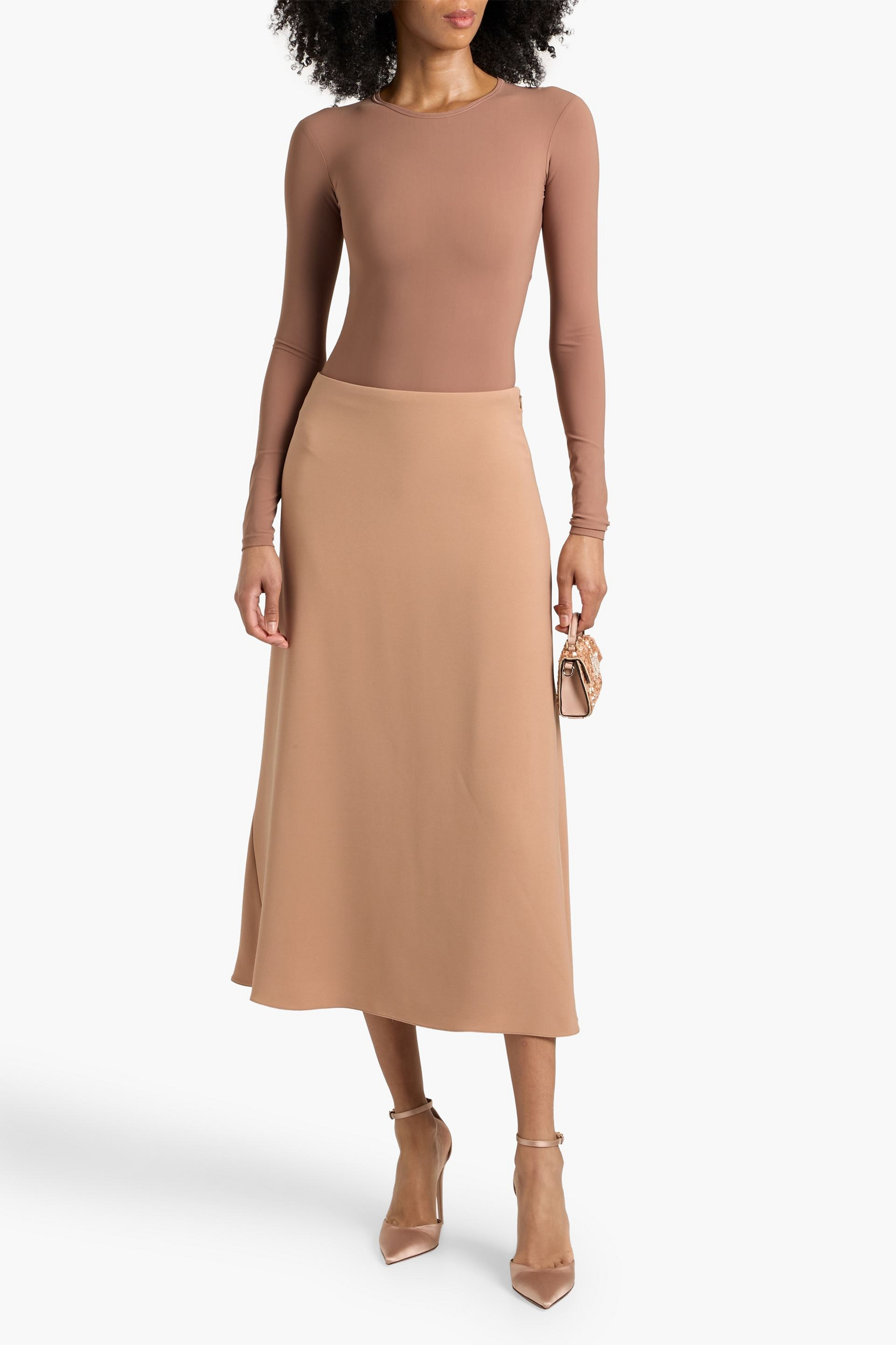 Valentino Garavani Silk-crepe midi skirt