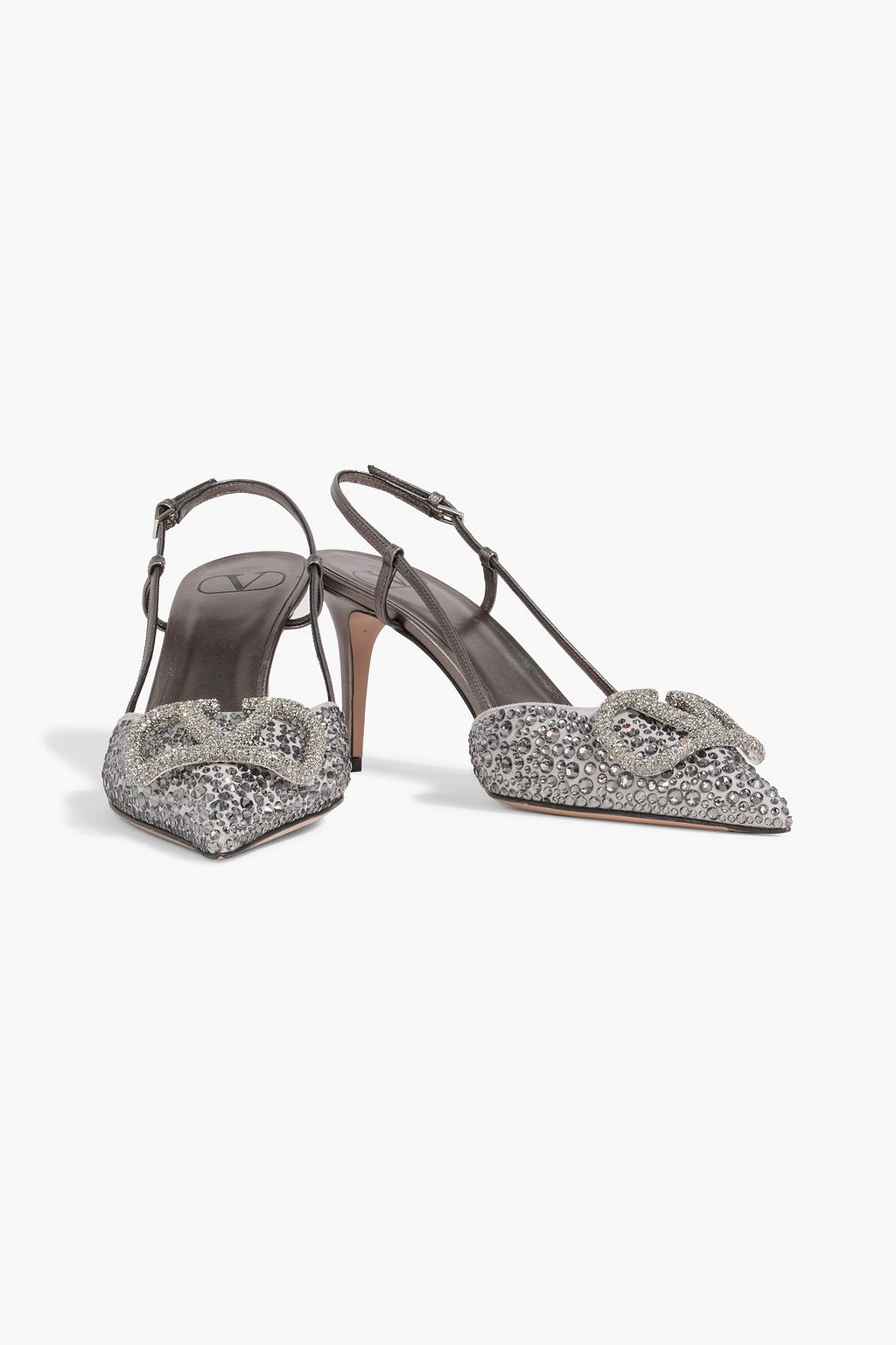 VALENTINO GARAVANI VLOGO Signature crystal-embellished suede and
