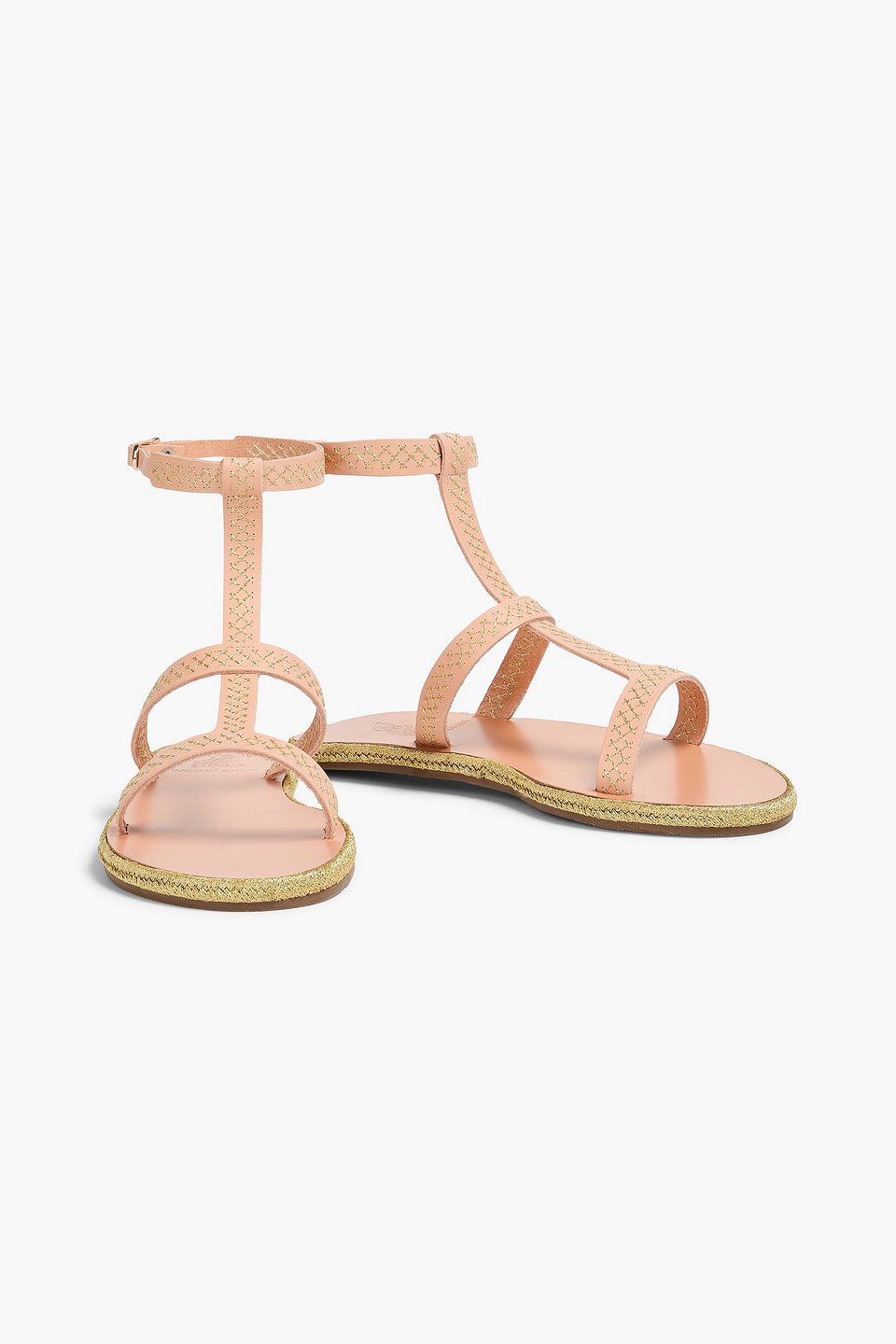  Ancient Greek Sandals X Ancient Kallos - Sandalen „milos“ Aus Leder Mit Metallic-effekt Und Stickereien - Neutral - Eu 39 