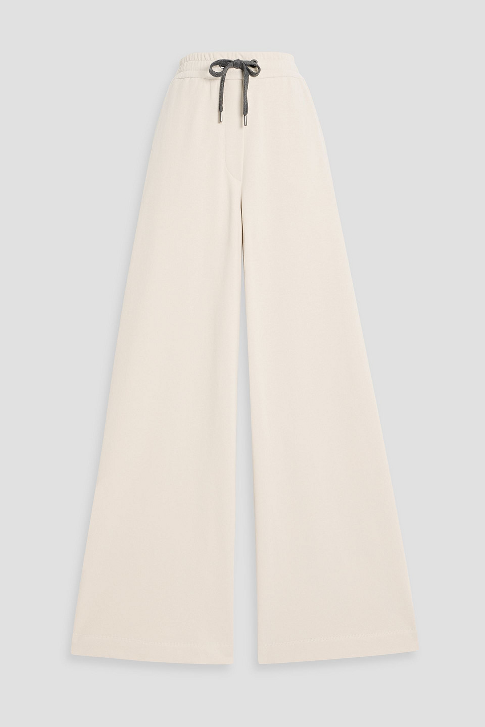 brunello cucinelli - cotton-jersey track pants - white - xxs