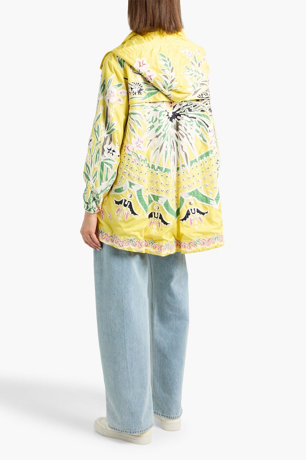 VALENTINO GARAVANI Embroidered silk-crepe hooded jacket | THE OUTNET