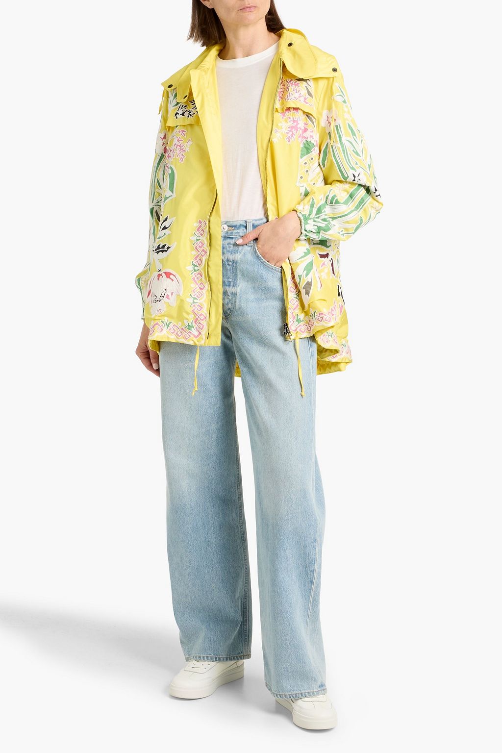 VALENTINO GARAVANI Embroidered silk-crepe hooded jacket | THE OUTNET
