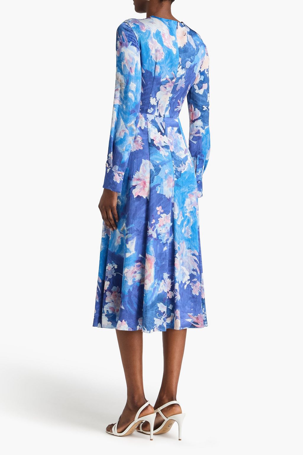 Victoria Beckham Floral Cady Midi Dress - Black