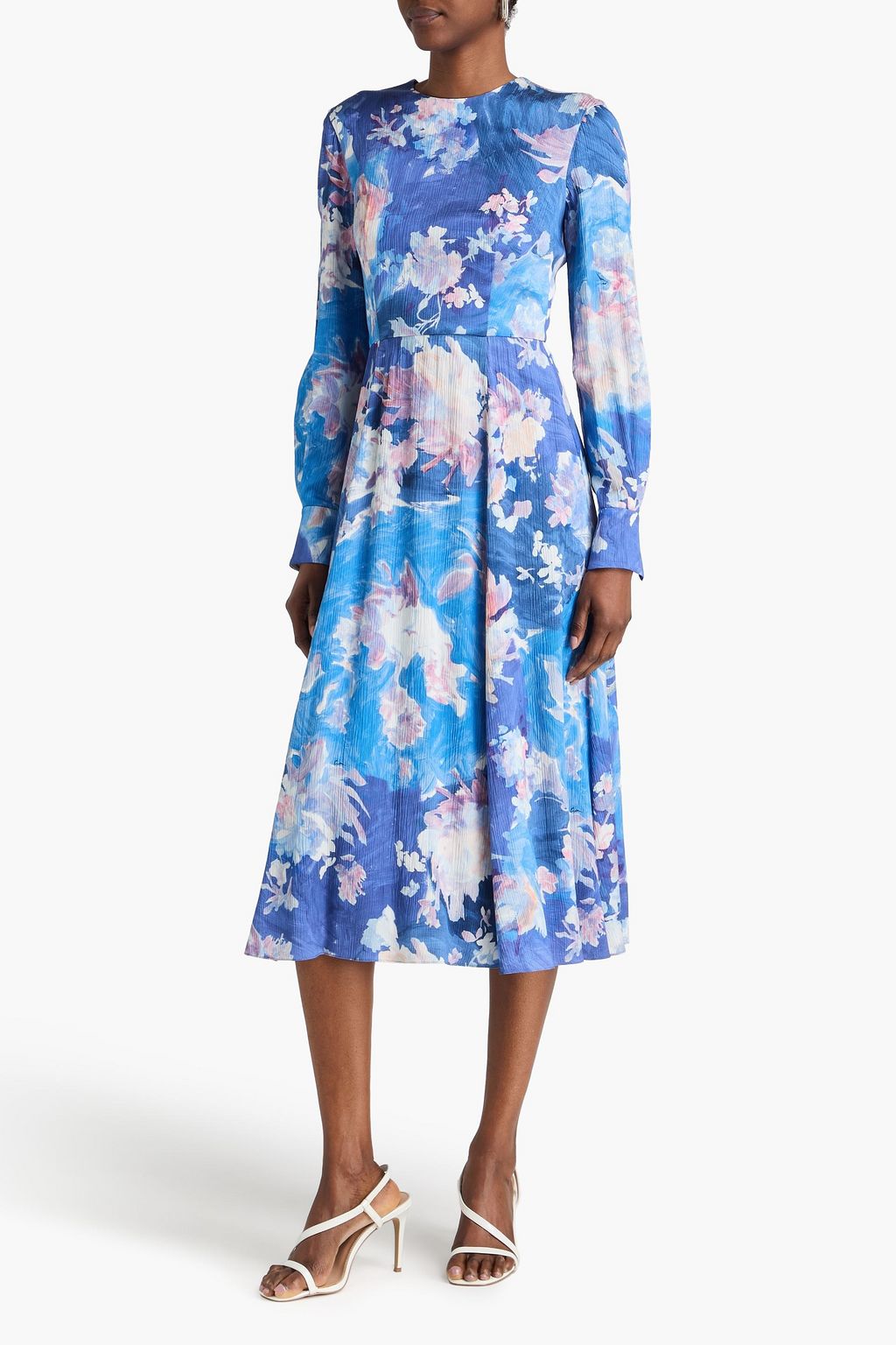 Victoria Beckham Floral Cady Midi Dress - Black