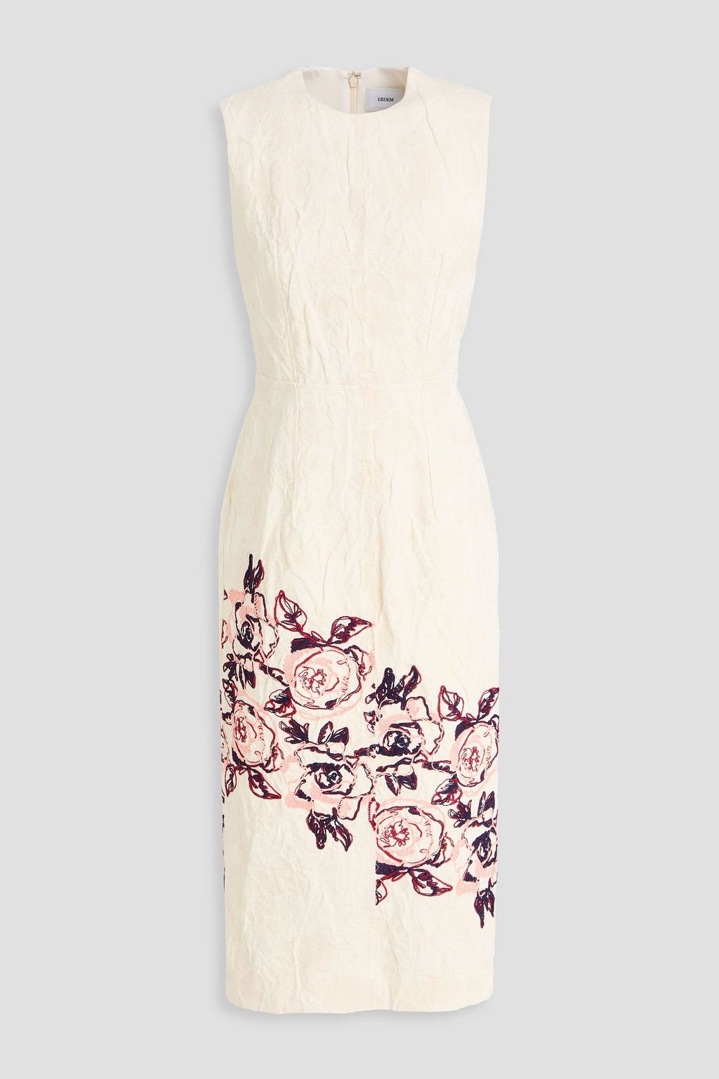 ERDEM Embroidered cotton and linen-blend jacquard midi dress