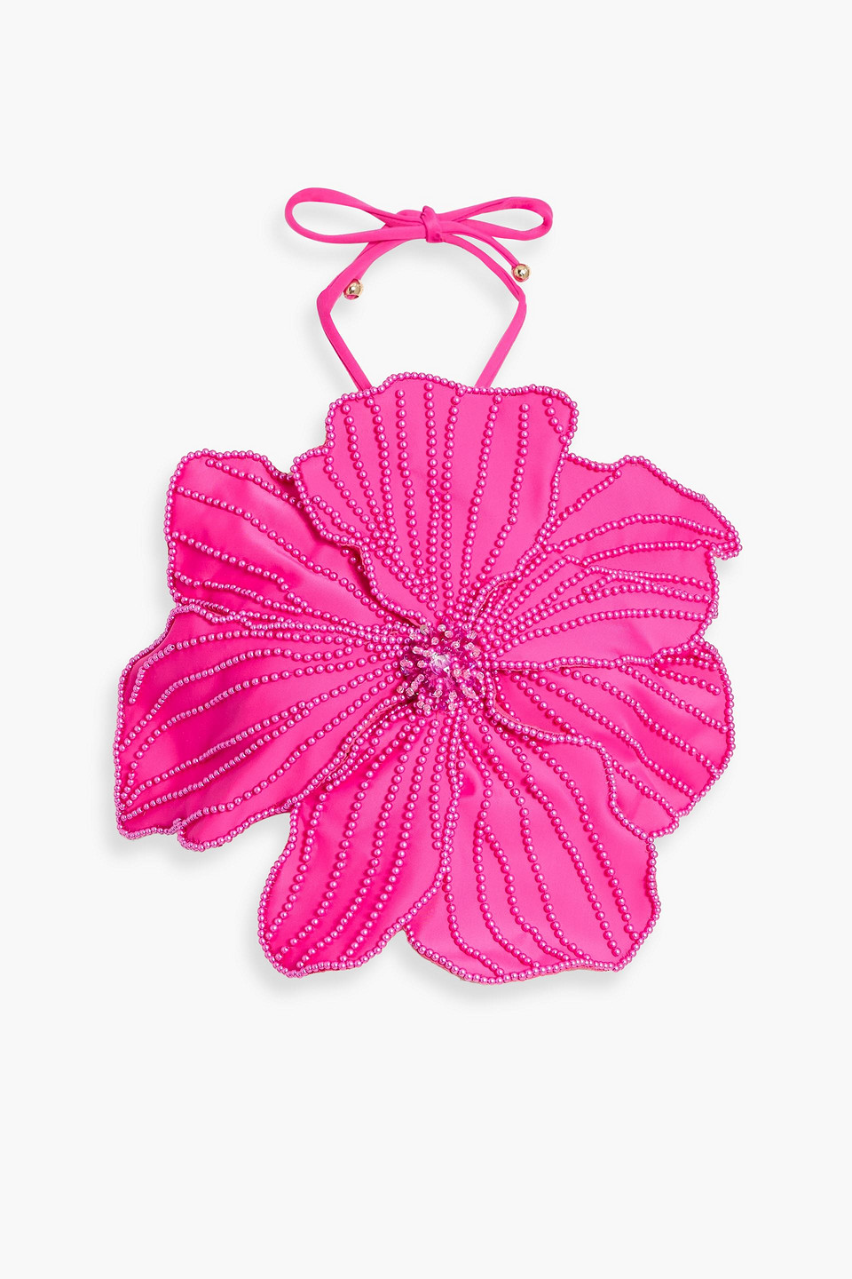 Patbo Embellished Floral-appliquéd Satin Top In Pink