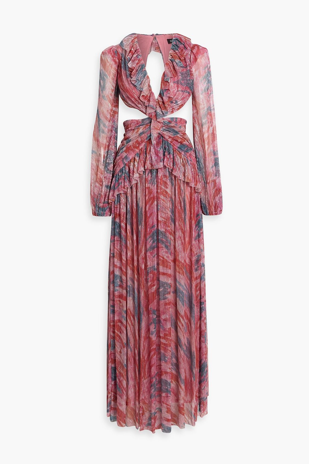 PATBO Twist cutout metallic printed mesh maxi dress | THE OUTNET