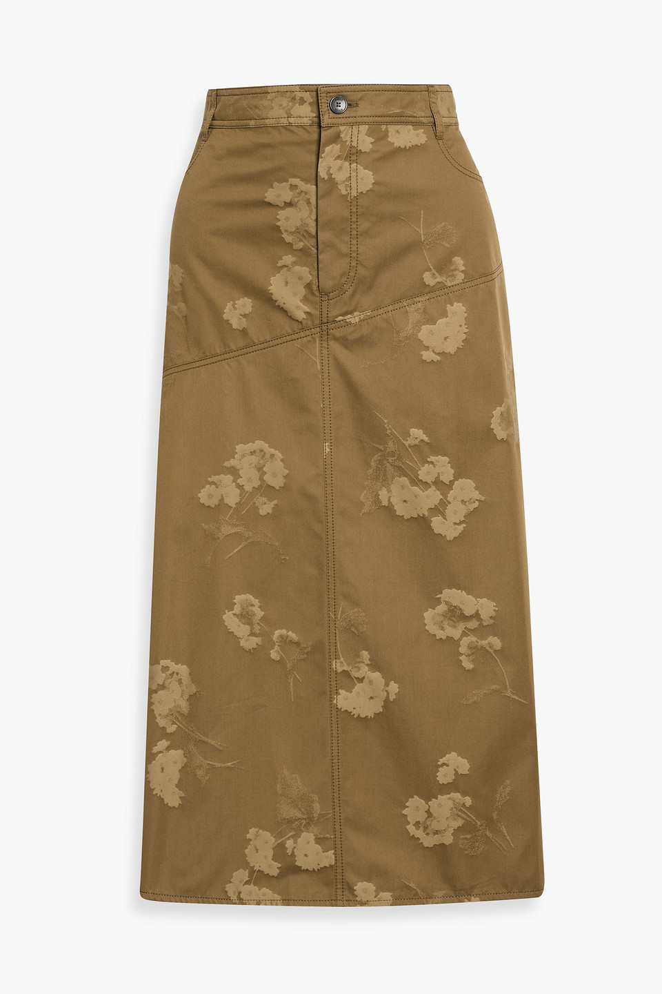 erdem - cotton-jacquard midi skirt - green - uk 16