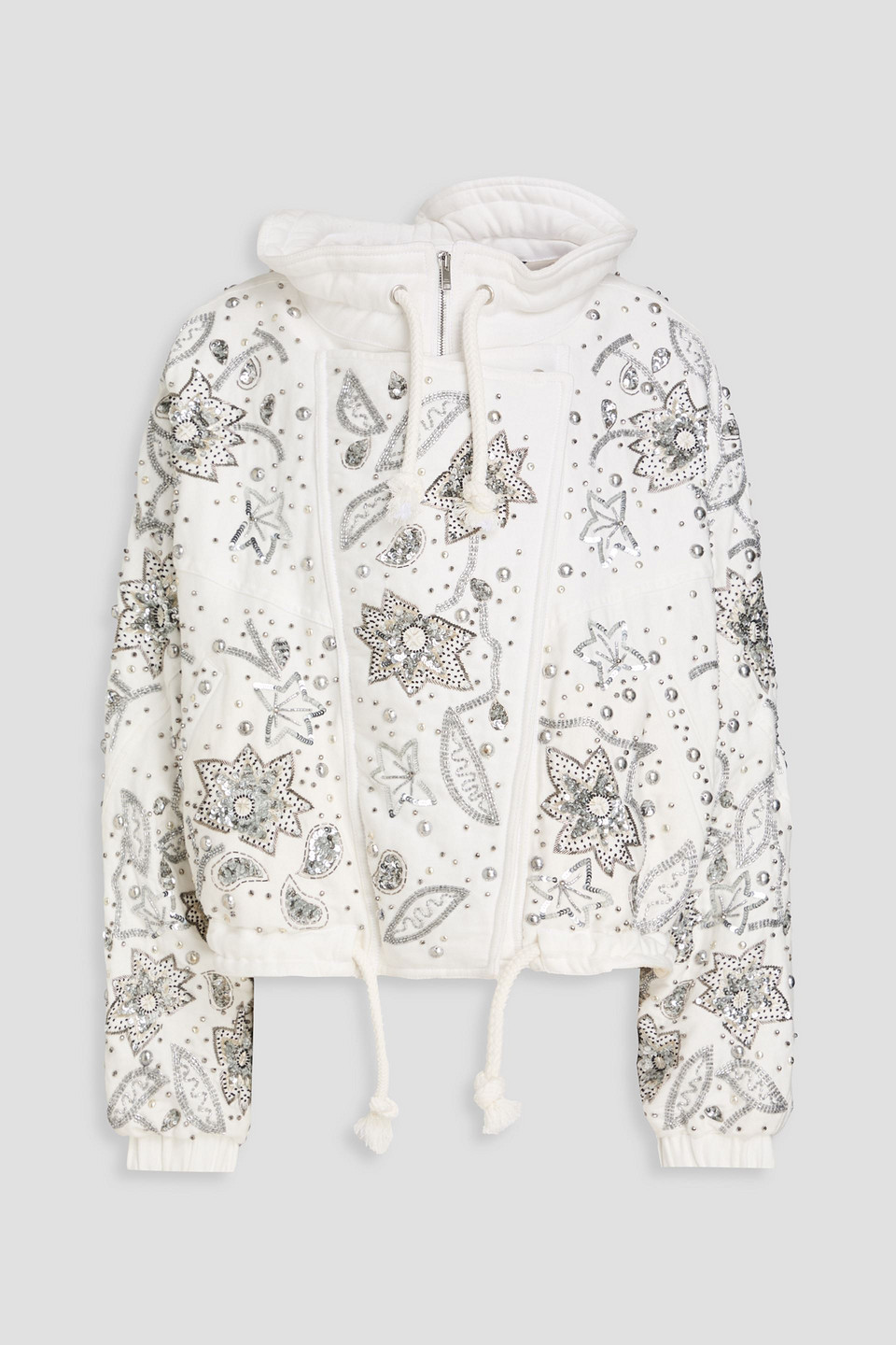 Isabel Marant Kalassia Embellished Padded Cotton And Linen-blend Bomber Jacket In Multi