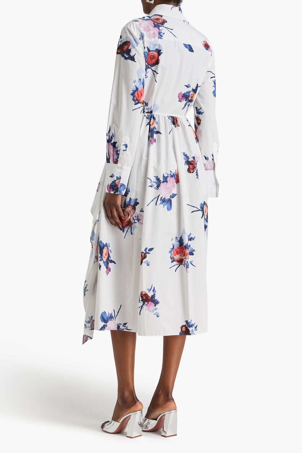 erdem floral cotton poplin midi dress Erdem Floral-print Cotton-poplin Midi Dress - Women - White Dresses
