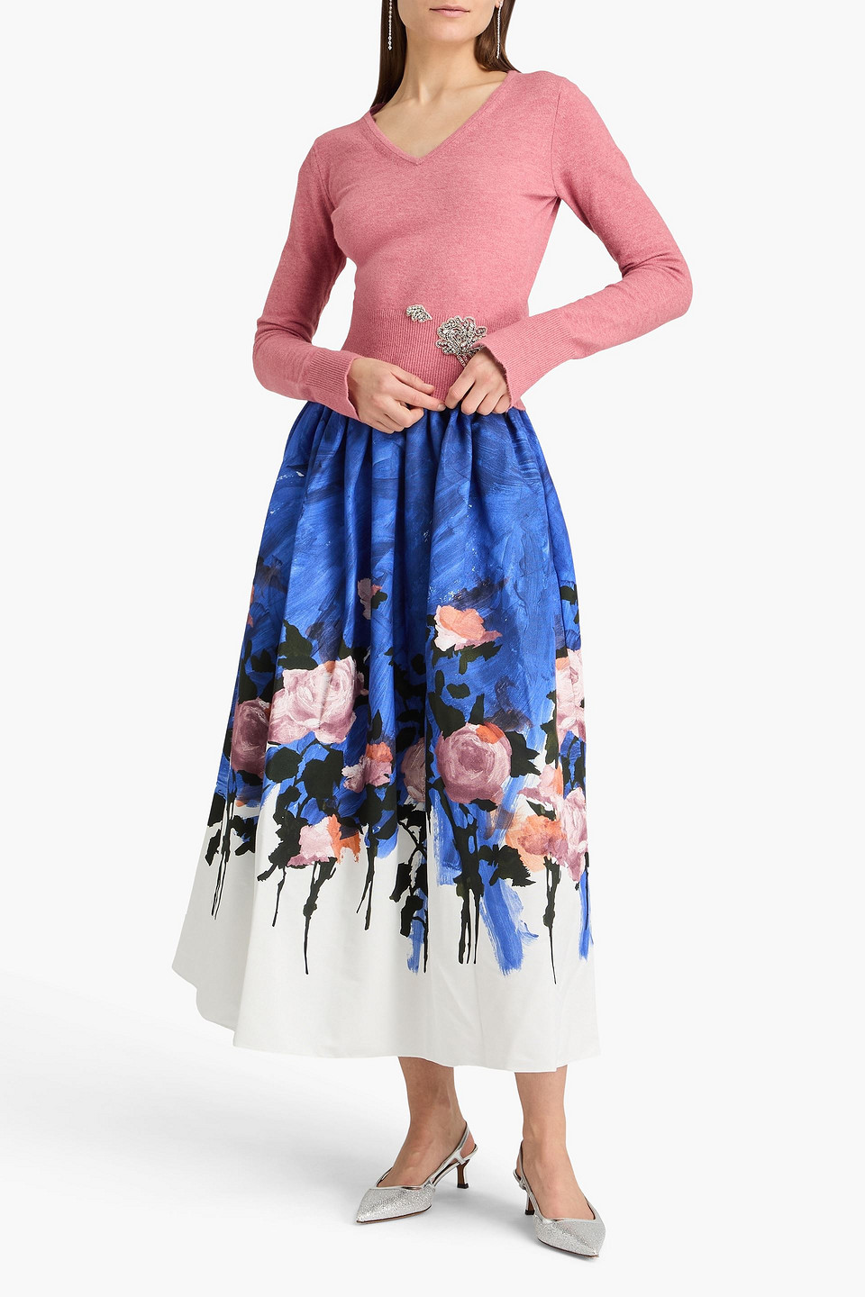  Erdem - Embellished Knitted Sweater - Pink - Xs 